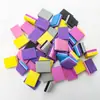 Mini pequeno quadrado esponja tofu bloco de duas cores dupla face polimento unha manicure tofu bloco mini esponja esfregar tira