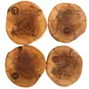 Taza de Té con Cinta de Tuya, Tapete para Taza, Vajilla, Tapete Aislante del Calor, Carácter de Poesía Floral, Posavasos de Madera con Grabado de LOGO