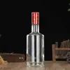 Garrafa de Vidro Transparente Espessada para Bebidas Alcoólicas Atacado Pacote 0,5kg 500ml Garrafa Selada para Bebidas Alcoólicas Caseiras Garrafa de Vinho com Bolhas