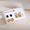 Anel de Metal Estilo Floral Personalidade Europeia e Americana Conjunto de Brincos Borboleta Tarraxas de Coração de Aço Inoxidável Moda Transfronteiriça