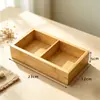 Plato de Fruta Seca de Bambú de Nueve Compartimentos Caja de Almacenamiento de Snacks para el Hogar Sala de Estar Bandeja Compartimentada para Pasteles Plato de Fruta