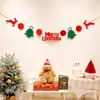 Nueva Flor de Navidad Fieltro Banner Festivo Decoración Arreglo Colgante para Árbol de Navidad Bandera Decoración