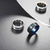 Moda europeia e americana simples multicolorido 8mm anel de titânio com ranhura atacado fosco escovado tendência anel de aço inoxidável masculino e feminino