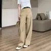 Calças Zedaijiai Antiamassado Modernas com Corte Curvo! Calça Comprida Elegante para Deslocamento Primavera-Verão, Calça Casual Levemente Curva Anti-Amassado