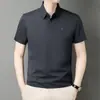 Camisa Polo de Manga Corta para Hombre Verano Casual de Negocios Cuello Camisero Secado Rápido Transpirable Sin Costuras Seda de Hielo Camiseta Top para Hombre