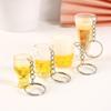 Mini Taza de Cerveza de Simulación Llavero Colgante Accesorios de Cerveza de Simulación Regalo Creativo Juguete de Cocina para Casa de Muñecas
