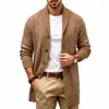 Moda masculina transfronteriza suéter de punto trenzado de cuello alto para hombre europeo y americano otoño e invierno suéter abrigo de longitud media engrosado SJ0107