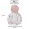 Frasco de Perfume de Vidro Colorido de 50ml com Tampa de Pressão, Frasco Borrifador Cosmético, Embalagem Colorida de Frasco Amostra em Formato de Abóbora