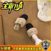 Chinelos Birkenstock de Pelúcia com Bolinhas Francesas para Mulheres, Outono/Inverno, Uso Externo, Aconchego com Pelúcia Extra, Bico Fechado, de Calçar, para Pessoas Preguiçosas, Solado Macio, Chinelos de Algodão