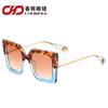 Nuevos lentes de sol coloridos para mujer, gafas de moda, lentes de sol cuadrados de tendencia, Europa y Estados Unidos, montura grande, venta al por mayor, exportación 9605