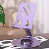 Soporte de metal para teléfono para transmisión en vivo estilo TikTok, giratorio y ajustable 360 grados, soporte plegable para tableta y teléfono de escritorio para perezosos