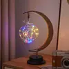 Luz de estrelas e lua LED Amazon transfronteiriça bola de rattan de maçã luminária de mesa criativa corda de cânhamo ferro USB luz noturna decorativa
