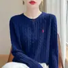 Cárdigan de Punto Trenzado con Cuello Redondo de Terciopelo Andy para Mujer, Suéter Bordado Holgado de Moda, Chaqueta de Punto Versátil de Color Sólido