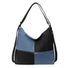 Bolso de Hombro de Mezclilla de Costura Casual de Moda 2024 Nuevo Bolso Cruzado Tote Mochila Multifuncional para Mujer