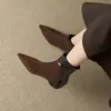 Nuevas Botas de Invierno Otoño 2026 con Aumento de Altura Interior, Puntera Puntiaguda, Elásticas, Adelgazantes para Mujer, Botines Cortos Elegantes, Modernos, Retro, con Más Terciopelo para Mujer