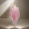 Bufanda de seda fina de encaje triangular para primavera y otoño transfronteriza, chal exterior para mujer, cheongsam, ropa china, turbante de borlas, venta al por mayor