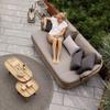 Sudeste Asiático Imitação ao ar livre Sofá de vime Combinação Pátio Jardim impermeável Protetor solar ao ar livre Varanda Lazer Cama tecida