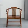 Nueva Silla Redonda de Madera Maciza Estilo Chino Silla de Té para Sala de Té Zen Silla de Gran Tutor de Madera de Fresno Silla Circular Sencilla Casual Silla de Estudio Sillón