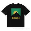 Camiseta de manga corta holgada informal con estampado de logotipo RHUDE de verano de estilo retro de comercio exterior transfronterizo al por mayor