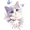 Pegatinas de Tatuaje de Gato Lindo Mariposa Coloridas Impermeables Gato Ángel Larga Duración Nuevo Ins Brazo Tatuaje de Dibujos Animados de Alto Valor
