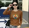 Fábrica de Origen Tienda Física Guangzhou Shisanxing Tops de Algodón Acanalado para Mujer Corte Ajustado Verano Segunda Entrega Exclusivamente Mangas Largas Estilos Nuevos