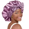 Vendas Diretas da Fábrica Fita de Cetim Laço de Chapéu Redondo Extra Grande Beleza Cuidados com o Cabelo Chapéu de Aba Larga Turbante Feminino Touca de Dormir