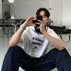 Camiseta de Verão Asclo&Qiao Manga Curta Gola Redonda Estilosa Top Masculino Estilo Simples Estilo Ins Solto Tendência Roupa Casual
