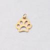 Colgante pequeño de garra de perro hueca de 15 x 16 mm, colgante de animal, accesorios de acero inoxidable para bricolaje con anillo colgante de 0,8 x 5 mm