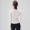 Nuevo Ropa de Yoga 2025 para Mujer, Top Deportivo Ajustado de Manga Larga para Pilates, Entrenamiento, Fitness, Camisa Henley con Cuello en V, Camiseta, Otoño