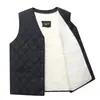Chaleco de Lana, Chaleco para Personas de Mediana Edad y Mayores, Chaleco de una Pieza de Piel, Ropa para Mamá y Papá, Chaleco de Piel de Cabra para Hombres y Mujeres, Algodón Otoño e Invierno