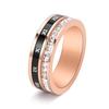 Personalidad Moda Acero Inoxidable Números Romanos Giratorio Fila Sencilla Anillo de Diamantes Cuadrados Estilo Rojo de Red Elegante Anillo de Dedo para Hombres y Mujeres