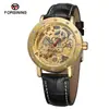 Nuevo Reloj Mecánico Automático Forsining Estilo Europeo y Americano para Hombre, Casual, Hueco Tallado, Movimiento Mecánico