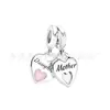 Colgante de gato Panjia y amor, candado de rosa de cobre blanco, colgante de combinación de doble corazón, accesorios para pulsera de cuentas