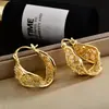 Pendientes Huecos de Diseño de Nicho con Forma de U Retorcida Incrustados con Circonita y Patrón Retorcido, Pendientes de Lujo Ligero Exquisitos Elegantes de Gama Alta