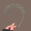 Diadema Feliz Cumpleaños Diosa Corona de Pedrería Diadema de Ambiente Vestido de Fiesta Pasador Coreano Tocado Accesorios para el Cabello