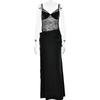 Aliexpress 2025 Otoño Nueva Moda Femenina Sexy Encaje Patchwork Hueco Transparente Tirantes Vestido