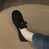 Zapatos Talla Grande 33-43 Mocasines Camelia de Tacón Bajo 2026 Nuevos Zapatos para Mujer Zapatos Planos Retro Británicos para Mujer