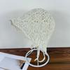 Sombrero de pescador con cordones de punto hueco de estilo japonés para mujer, nuevo sombrero de protección solar y transpirable para primavera y verano, con cara visible.