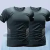 Camiseta de Secado Rápido de Verano para Hombre, Manga Corta, Holgada, Fresca, Transpirable, Fitness Running, Talla Grande Elástica Ropa de Secado Rápido, Manga Corta Deportiva