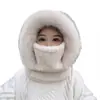 Gorro, Bufanda para el Cuello, Mascarilla, Gorro de Invierno a Prueba de Viento y Frío Todo en Uno para Mujer, Gorro de Felpa Cálido con Protección para las Orejas para Ciclismo, Gorro de Punto