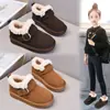 Zapatos Grandes de Algodón para Niñas 2026 Otoño Nuevo Estilo Infantiles con Forro de Felpa Espeso Calientes Zapatos tipo Birkenstock Botas de Nieve para Niños Zapatos tipo Pan