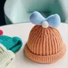 Gorro Infantil Otoño e Invierno Nuevo Cálido Estilo Coreano Lazo Sencillo Gorro de Lana para Bebé Hombres y Mujeres Gorro de Punto Pullover