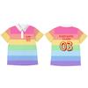 Uniforme de clase para escuela primaria con estampado de cuerpo completo, polo con cuello de solapa, estampado fijo medio, uniforme de juegos para padres e hijos de jardín de infantes, uniforme de graduación