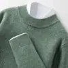 Novo Suéter Masculino de Lã Business Casual Tricô Espesso Quente Gola Meia-Alta Outono Inverno Solto Camada Base de Caxemira Masculino