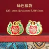 Colgante Tradicional de Calabaza Dorada Esmalte DIY Pulsera Hecha a Mano Collar Carácter de Fortuna Lingote de Oro Arena Piezas de Colores Esmalte