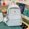 Mochila Escolar para Chicas de Secundaria, Bonita, Estilo Ins, Versión Coreana, Versátil, Gran Capacidad, Mochila de Color Sólido, Mochila para Estudiante de Preparatoria