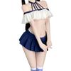 Lingerie Sexy Manyan Puro Desejo Uniforme de Saia de Garota Escolar Jk Uniforme Sexy de Gola Halter Uma Alça Conjunto de Duas Peças 9377