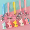 Venta al por mayor de fabricantes de muñecas de dibujos animados, Llaveros lindos de unicornio de PVC, Colgantes creativos para bolsos, Pequeños regalos de venta caliente