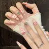 Série W Yihe [Nó Doce Ursinho Rosa] Laço de Ursinho Fofo Tridimensional Rosa Unhas Usáveis Feitas à Mão Manicure de Menina Doce
