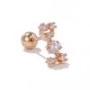 Clavo de Oreja de Diamante Completo con Lazo Dulce Fresco Estilo Spice Girl para Mujer con Cierre de Rosca Pendientes Libres para Dormir Clavo de Oreja de Moda Clavo de Oreja